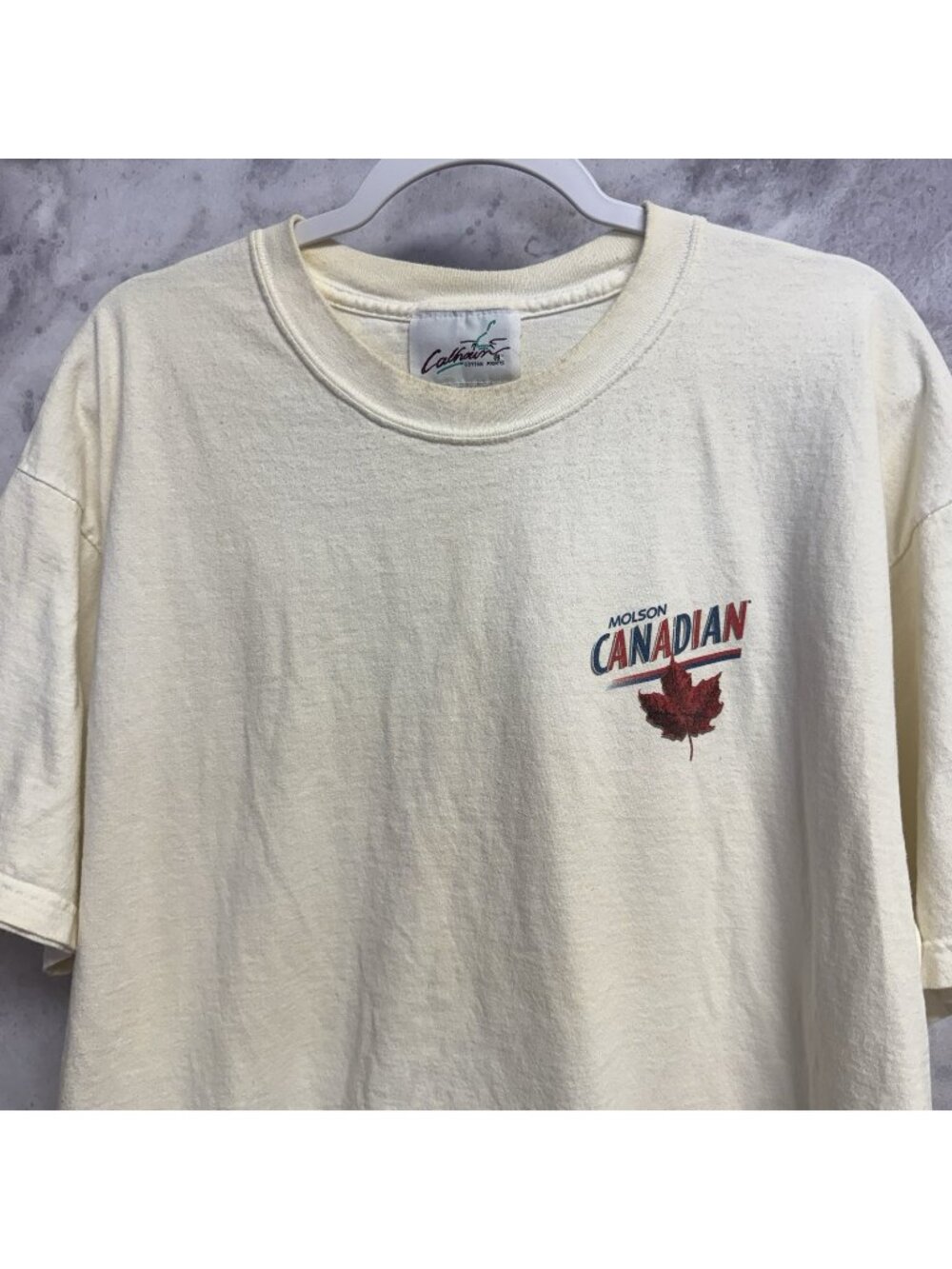 Vintage Molson Canadian Beer T Shirt Mens 2XL White Short Sleeve